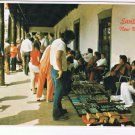 New Mexico Postcard Santa Fe Indians Selling Handmade Good Governor's Palace