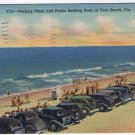 Postcard Parking Plaza & Public Bathing Area Vero Beach Florida Old Cars