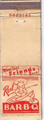 Matchbook Cover Real Bar B Q Meet Your Friends Here