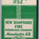 Matchbook Cover New Hampshire Fire Insurance Company 75th Anniversary Manchester