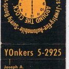 Matchbook Cover Joseph A Cerrato Insurance Agency Yonkers New York