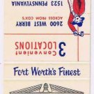 Matchbook Cover Colonial Cafeterias Fort Worth Texas