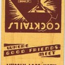 Matchbook Cover Lincoln Logs Hotel Rustic Bar Gettysburg Pennsylvania