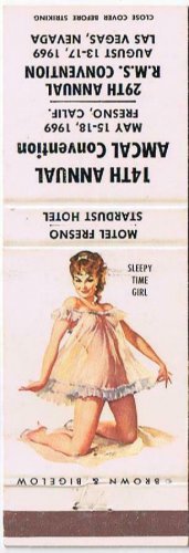 Matchbook Cover Sleepy Time Girl 14th Annual AMCAL Convention Las Vegas Nevada