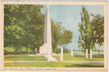 Postcard War Memorial Port Colborne Ontario
