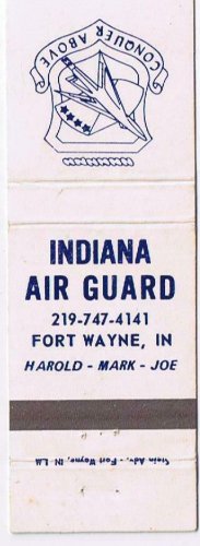 Military Matchbook Cover Fort Wayne Indiana Air Guard