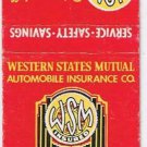 Matchbook Cover Western States Mutual Automobile Insurance Freeport Illinois