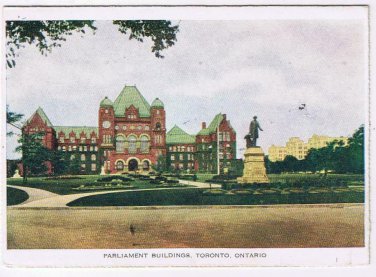Ontario Postcard Folkard Toronto Parliament Buildings 1944
