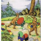 Hungary Easter Postcard Rabbits Mice Easter Eggs