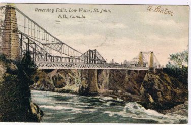New Brunswick Postcard St John Reversing Falls Low Water