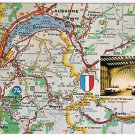 France Postcard Chamonix Mont Blanc Map Tunnel Of St Bernard