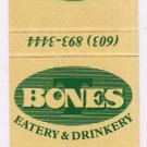 Matchbook Cover T Bones Eatery & Drinkery Salem New Hampshire