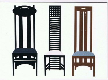 Furniture Postcard Scottish Chairs Argyle St Tea Rooms Hill House Ingram St Tea