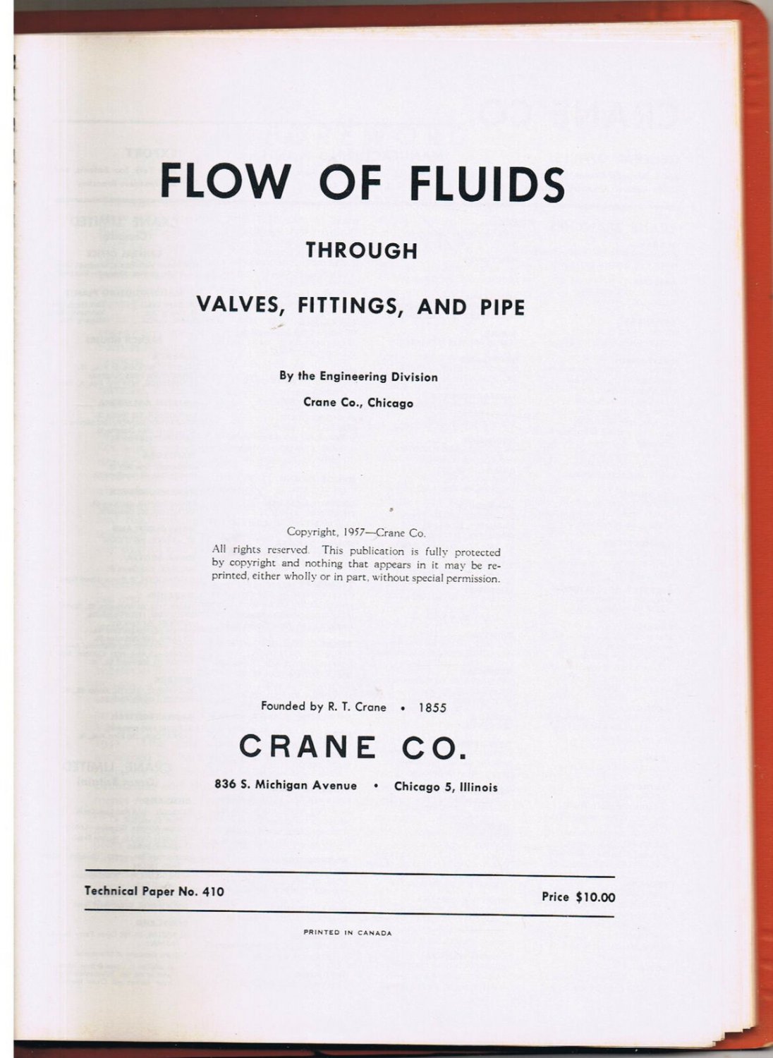 Crane Flow Of Fluids Through Valves Fittings & Pipe