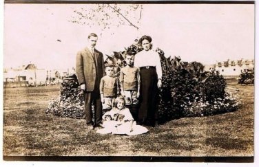 RPPC Postcard Mother Father 2 Boys Girl Doll Early 20th Century