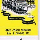 Matchbook Cover Terminal Restaurant Gray Coach Terminal Toronto Ontario