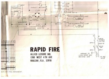 Arcade Game Schematic Diagram Rapid Fire Allied Leisure Hialeah Florida