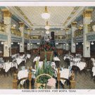 Postcard Pangburn's Cafeteria Fort Worth Texas Wimberly Hubbard Agency