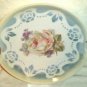 Three Crowns Double Handled Plate Blue Lustre Pink Roses 9 1/4" Germany