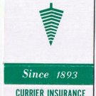 Matchbook Cover Currier Insurance Agency Dick Bell Don Fletcher Dick York Maine