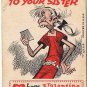 Vintage Sarcastic Valentine Card T.C.G. 1950s Prettiest Girl In The World
