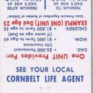 Matchbook Cover Cornbelt Life Insurance Company Freeport Illinois