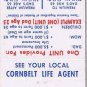 Matchbook Cover Cornbelt Life Insurance Company Freeport Illinois