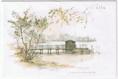 Apotek Pharmacy Medicine Envelope Illustrated Wharf Boats Denmark