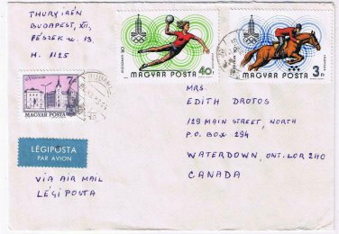 Stamps Art Hungary Envelope Budapest Olympics 1980 Soccer Horse Racing