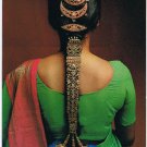 Postcard Traditional Indian Jewellery Braided Hair Diamonds Rubies Gold