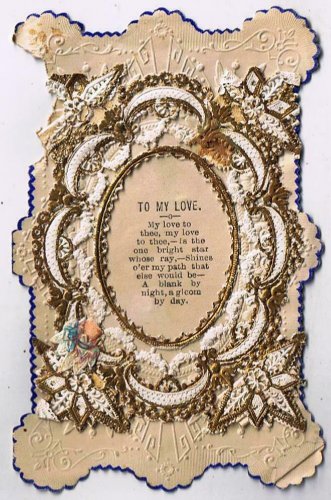 Love Valentine Card To My Love Fold Out Card Die Cut Delicate