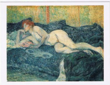 Art Postcard Toulouse Lautrec Reclining Nude 1897 Barnes Exhibit