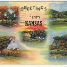 Postcard Greetings From Kansas Multi View 1944