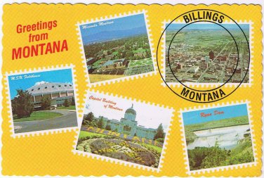 Postcard Greetings From Montana Multi View Billings