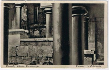Postcard RPPC La Colonnade Knossos Crete Greece