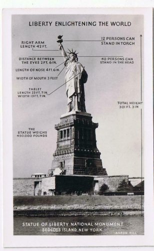 New York Postcard RPPC NYC Bedloes Island Statue Of Liberty National Monument
