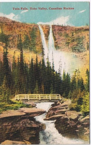 Postcard Twin Falls Yoho Valley Canadian Rockies British Columbia