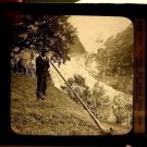 Magic Lantern Glass Slide Blowing The Alpine Horn Grindewald Switzerland 1870s