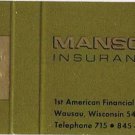 Matchbook Cover Mansion Insurance Wausau Wisconsin