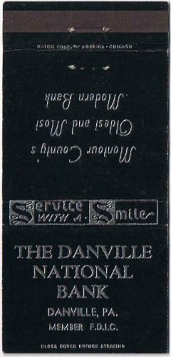 Matchbook Cover Black The Danville National Bank Danville Pennsylvania