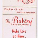 Matchbook Cover The Bakery Restaurant Chicago Illinois