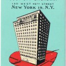 New York Postcard NYC Hotel Chesterfield Off Broadway