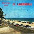 Florida Postcard Fort Lauderdale Atlantic Boulevard Old Cars