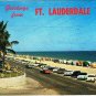 Florida Postcard Fort Lauderdale Atlantic Boulevard Old Cars
