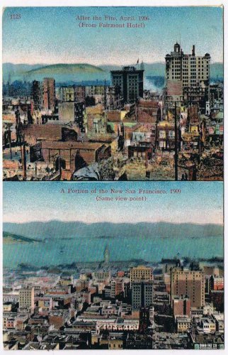California Postcard San Francisco Two Views 1906 and 1909