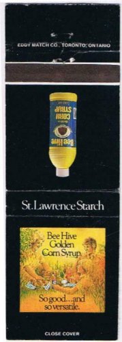 Matchbook Cover Bee Hive Corn Syrup St Lawrence Starch Toronto Ontario