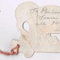 Die Cut Christmas Card w/String Elephant On Wheels 3" x 2"