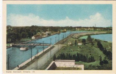 Postcard Canal Cornwall Ontario PECO