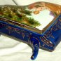 Cobalt Blue Piano Musical Art of Boucher 1859 On Lid