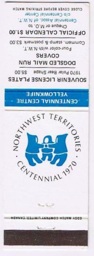 Matchbook Cover Northwest Territories Centennial 1970